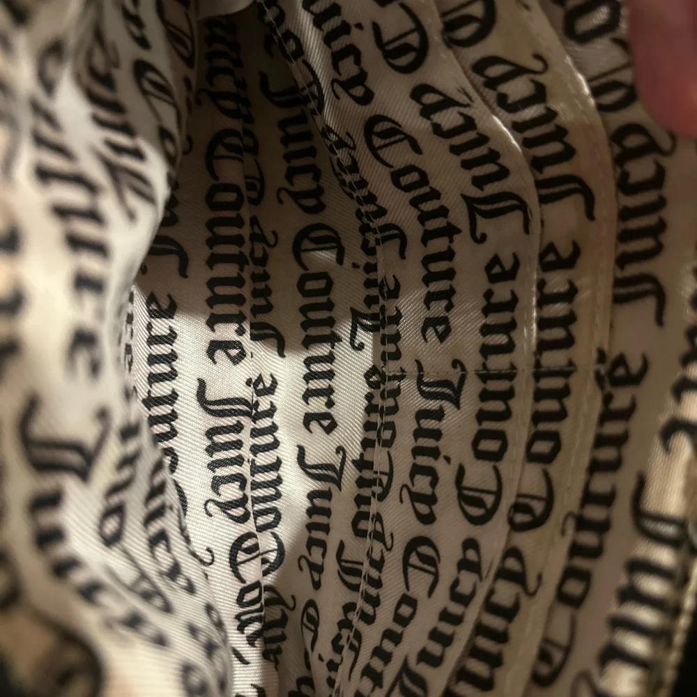 Juicy Couture Black Pebbled Leather Wristlet w/ Gold Chain